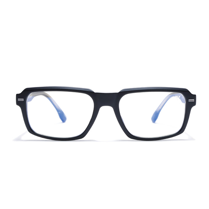 Voyage Black Rectangle Eyeglasses for Men & Women (K068FMG8049)