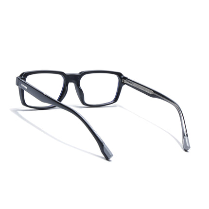 Voyage Black Rectangle Eyeglasses for Men & Women (K068FMG8049)