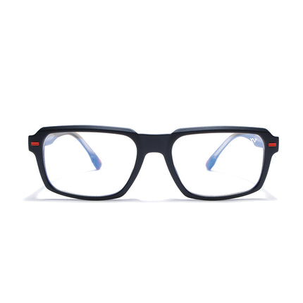 Voyage Black Rectangle Eyeglasses for Men & Women (K068FMG8050)