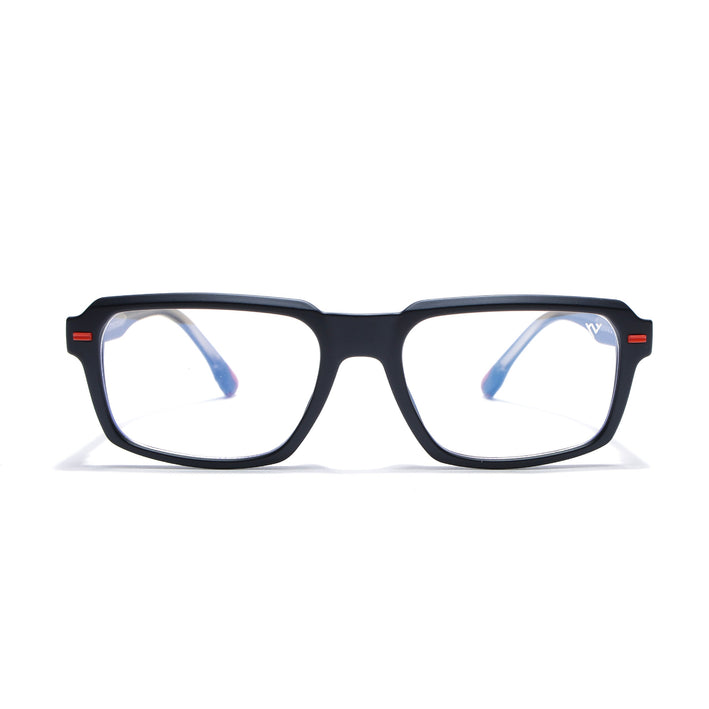 Voyage Black Rectangle Eyeglasses for Men & Women (K068FMG8050)