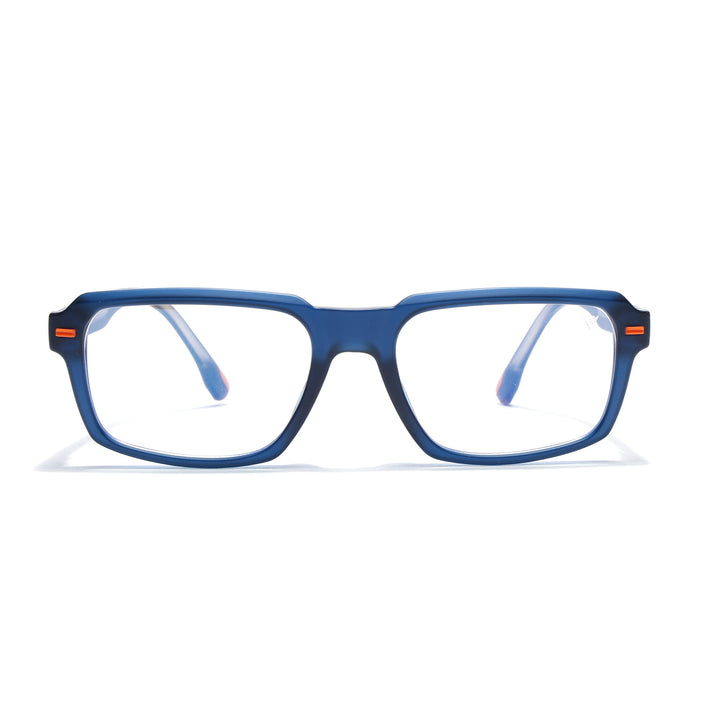 Voyage Blue Rectangle Eyeglasses for Men & Women (K068FMG8051)