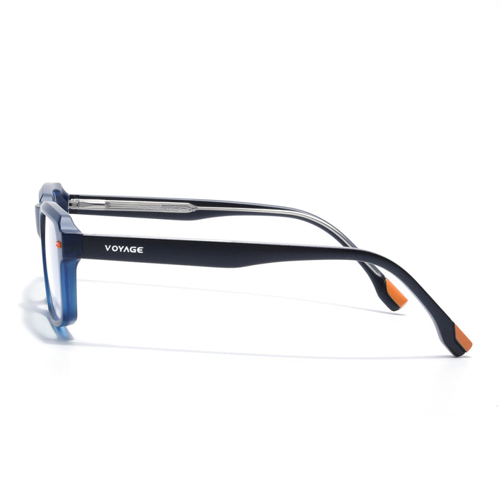 Voyage Blue Rectangle Eyeglasses for Men & Women (K068FMG8051)