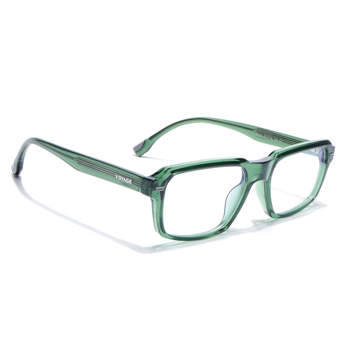 Voyage Green Rectangle Eyeglasses for Men & Women (K068FMG8052)