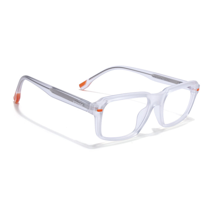 Voyage Transparent Rectangle Eyeglasses for Men & Women (K068FMG8053)