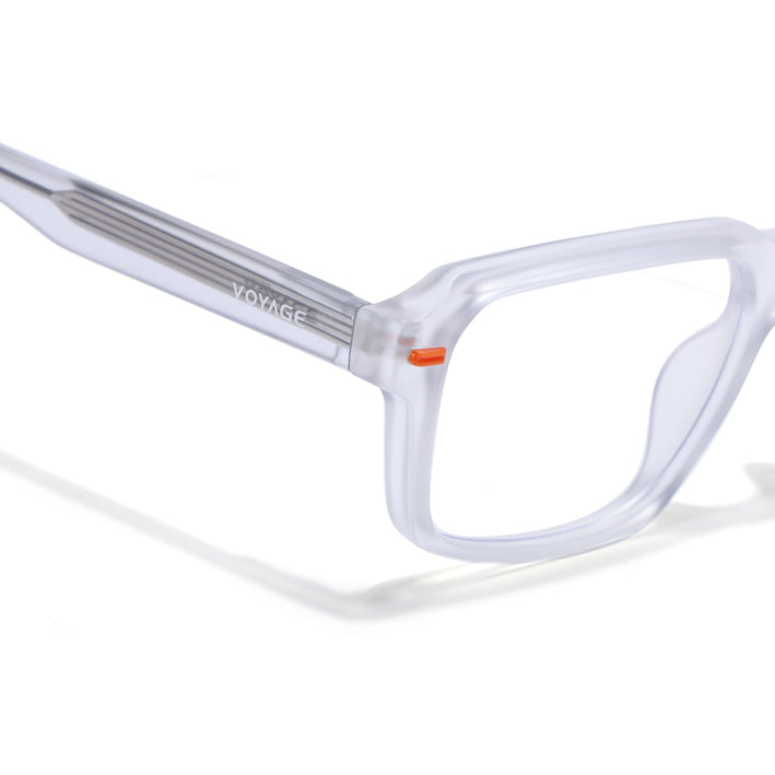 Voyage Transparent Rectangle Eyeglasses for Men & Women (K068FMG8053)