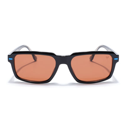 Rectangle Polarized Sunglasses for Men & Women (Orange Lens | Black Frame - PMG7893)