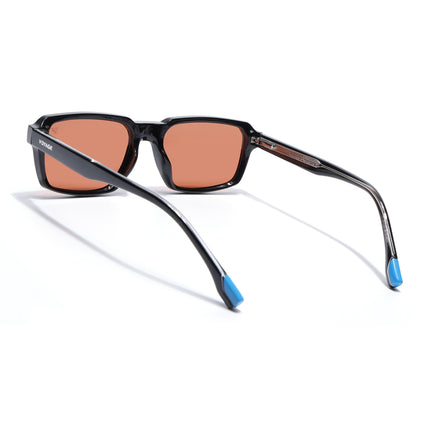 Rectangle Polarized Sunglasses for Men & Women (Orange Lens | Black Frame - PMG7893)