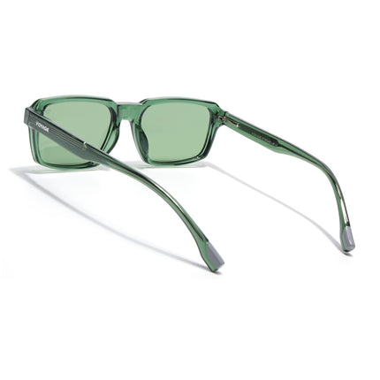 Rectangle Polarized Sunglasses for Men & Women (Green Lens | Green Frame - PMG7895)