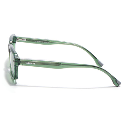 Rectangle Polarized Sunglasses for Men & Women (Green Lens | Green Frame - PMG7895)