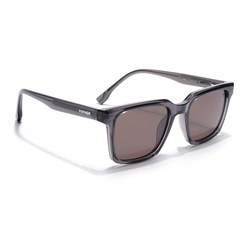 Wayfarer Polarized Sunglasses for Men & Women (Grey Lens | Grey Frame - PMG7855)