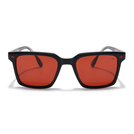 Wayfarer Polarized Sunglasses for Men & Women (Red Lens | Black Frame - PMG7856)