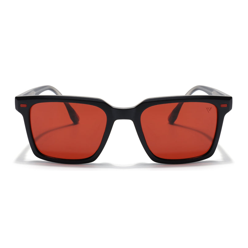 Wayfarer Polarized Sunglasses for Men & Women (Red Lens | Black Frame - PMG7856)
