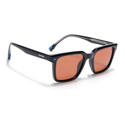 Wayfarer Polarized Sunglasses for Men & Women (Orange Lens | Black Frame - PMG7857)