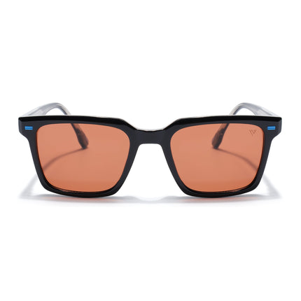 Wayfarer Polarized Sunglasses for Men & Women (Orange Lens | Black Frame - PMG7857)