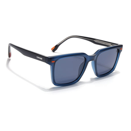 Wayfarer Polarized Sunglasses for Men & Women (Blue Lens | Blue Frame - PMG7858)