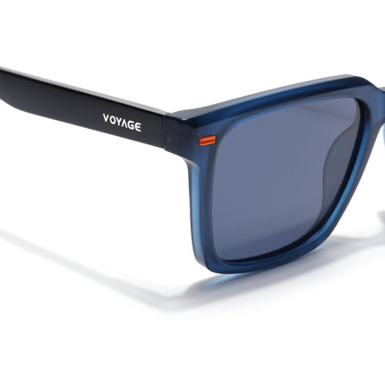 Wayfarer Polarized Sunglasses for Men & Women (Blue Lens | Blue Frame - PMG7858)