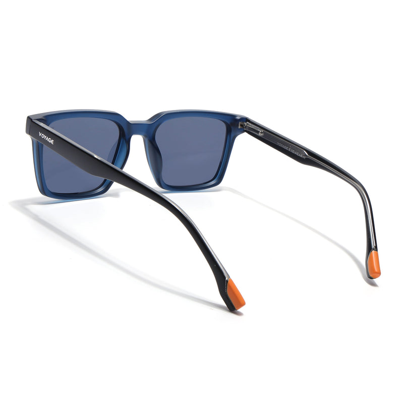 Wayfarer Polarized Sunglasses for Men & Women (Blue Lens | Blue Frame - PMG7858)