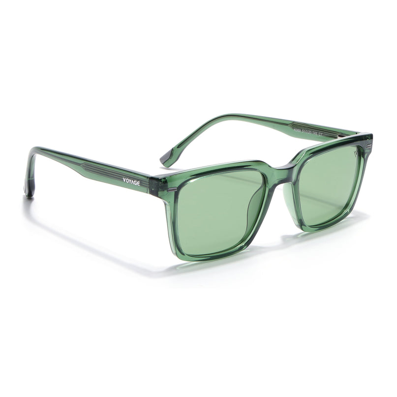 Wayfarer Polarized Sunglasses for Men & Women (Green Lens | Green Frame - PMG7859)