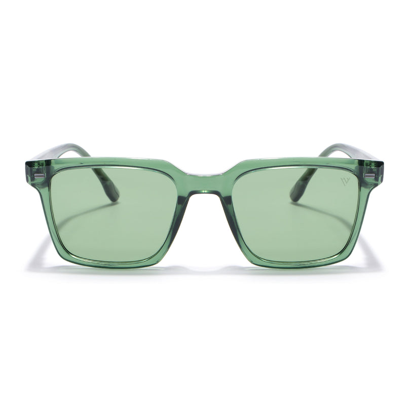 Wayfarer Polarized Sunglasses for Men & Women (Green Lens | Green Frame - PMG7859)