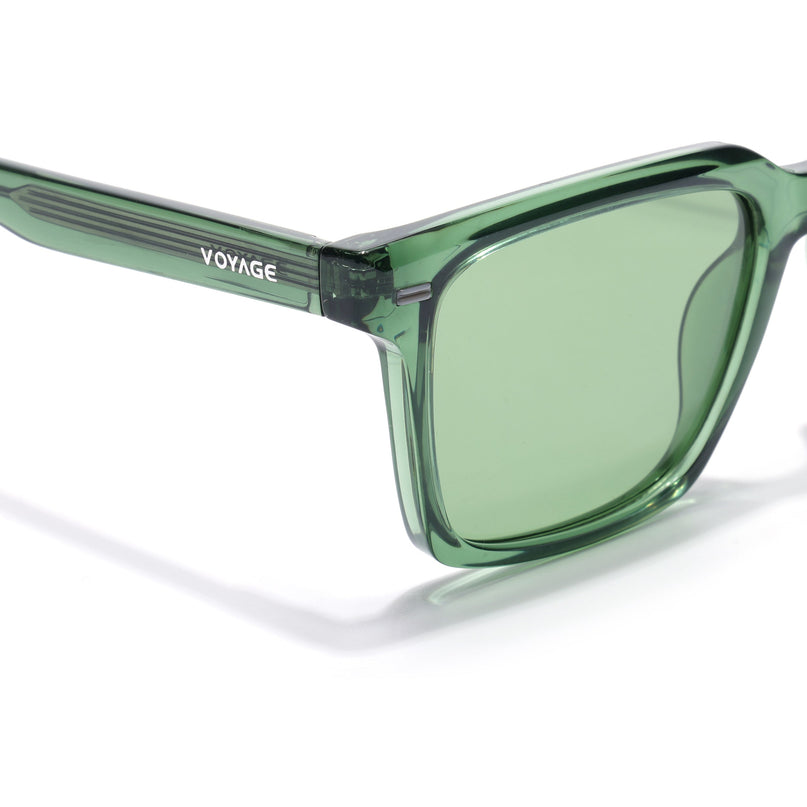 Wayfarer Polarized Sunglasses for Men & Women (Green Lens | Green Frame - PMG7859)