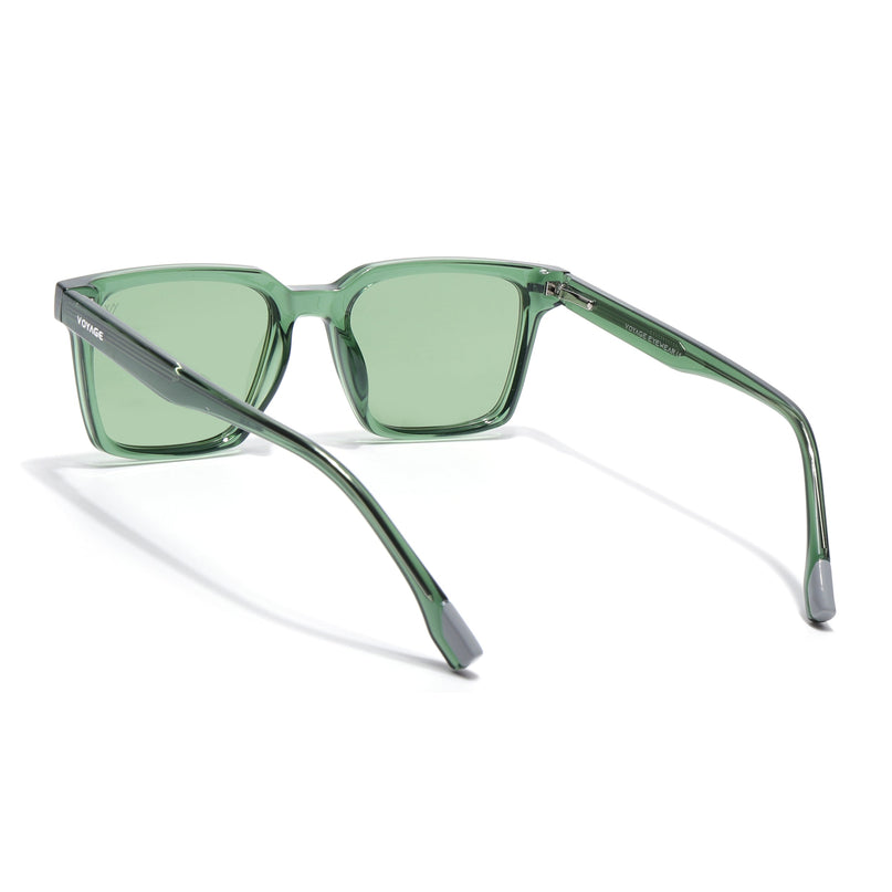Wayfarer Polarized Sunglasses for Men & Women (Green Lens | Green Frame - PMG7859)