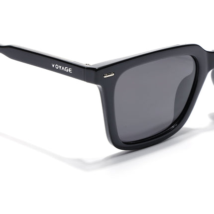 Wayfarer Polarized Sunglasses for Men & Women (Black Lens | Black Frame - PMG7872)