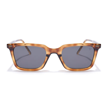 Wayfarer Polarized Sunglasses for Men & Women (Black Lens | Demi Brown Frame - PMG7873)