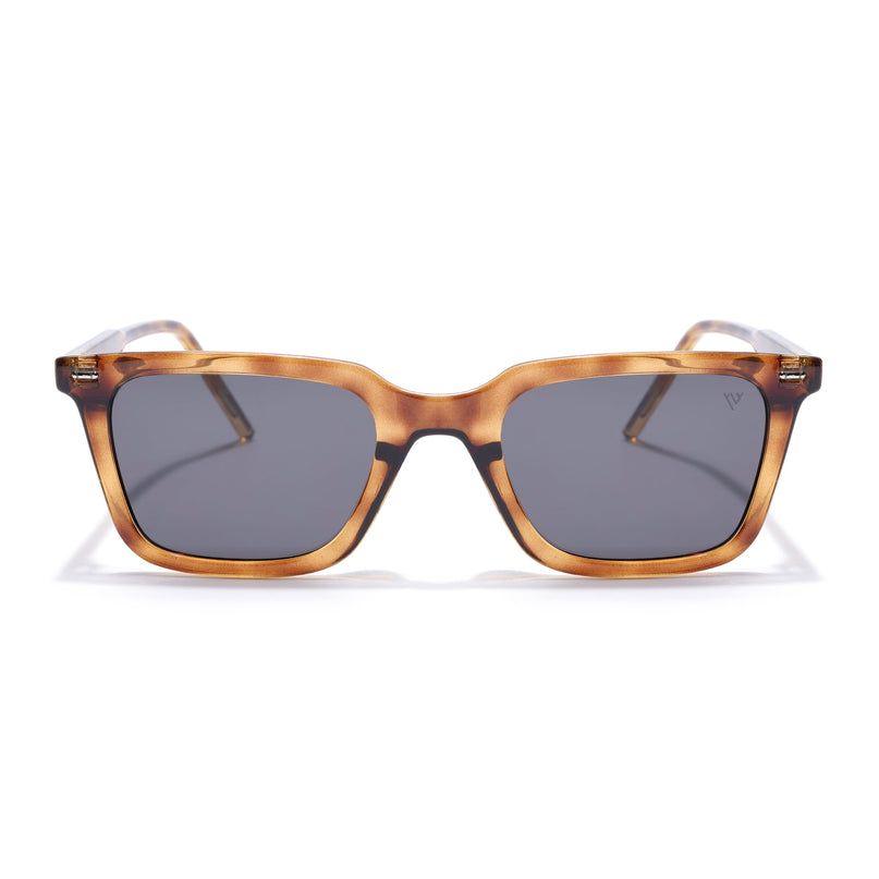 Wayfarer Polarized Sunglasses for Men & Women (Black Lens | Demi Brown Frame - PMG7873)