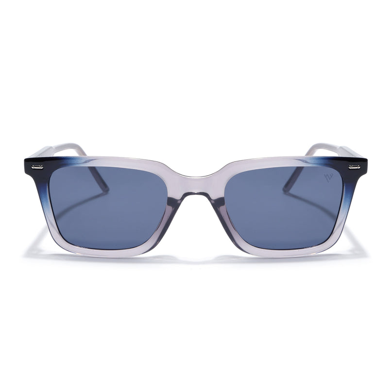 Wayfarer Polarized Sunglasses for Men & Women (Blue Lens | Dark Grey Frame - PMG7874)