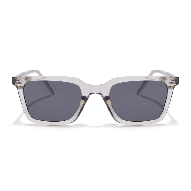 Wayfarer Polarized Sunglasses for Men & Women (Black Lens | Grey Frame - PMG7875)