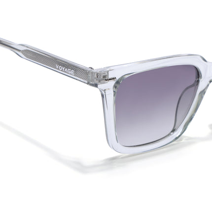 Wayfarer Polarized Sunglasses for Men & Women (Brown Lens | Light Grey Frame - PMG7876)