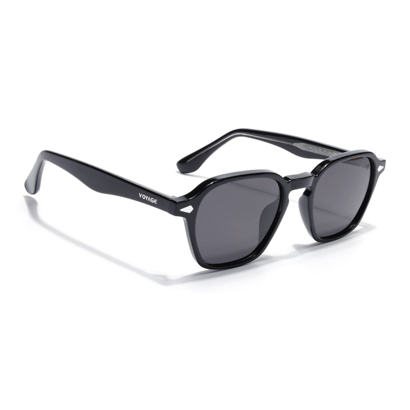 Wayfarer Polarized Sunglasses for Men & Women (Black Lens | Black Frame - PMG7971)