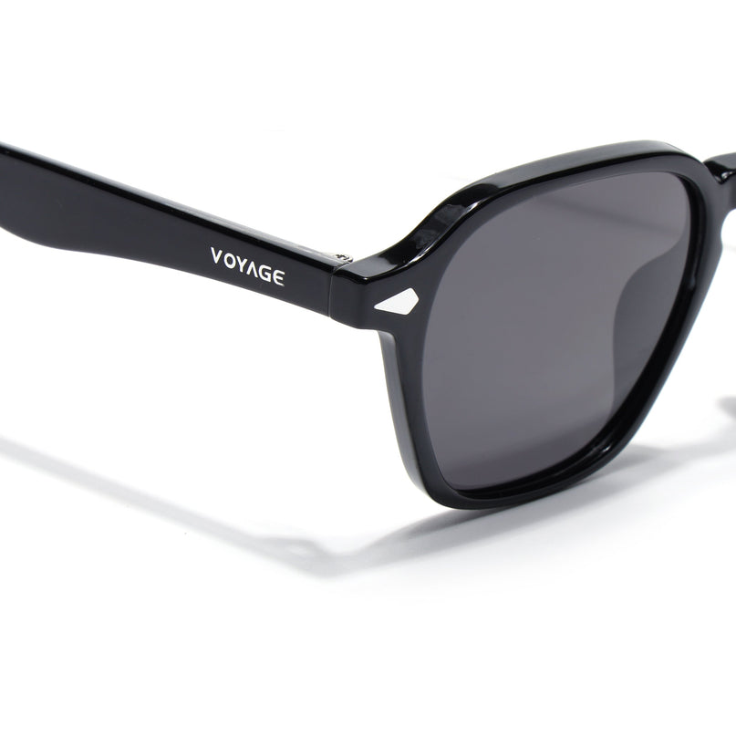 Wayfarer Polarized Sunglasses for Men & Women (Black Lens | Black Frame - PMG7971)