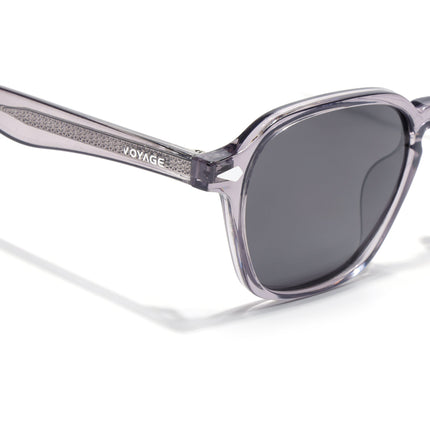 Wayfarer Polarized Sunglasses for Men & Women (Black Lens | Grey Frame - PMG7972)