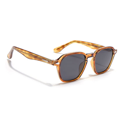 Wayfarer Polarized Sunglasses for Men & Women (Black Lens | Brown Frame - PMG7973)