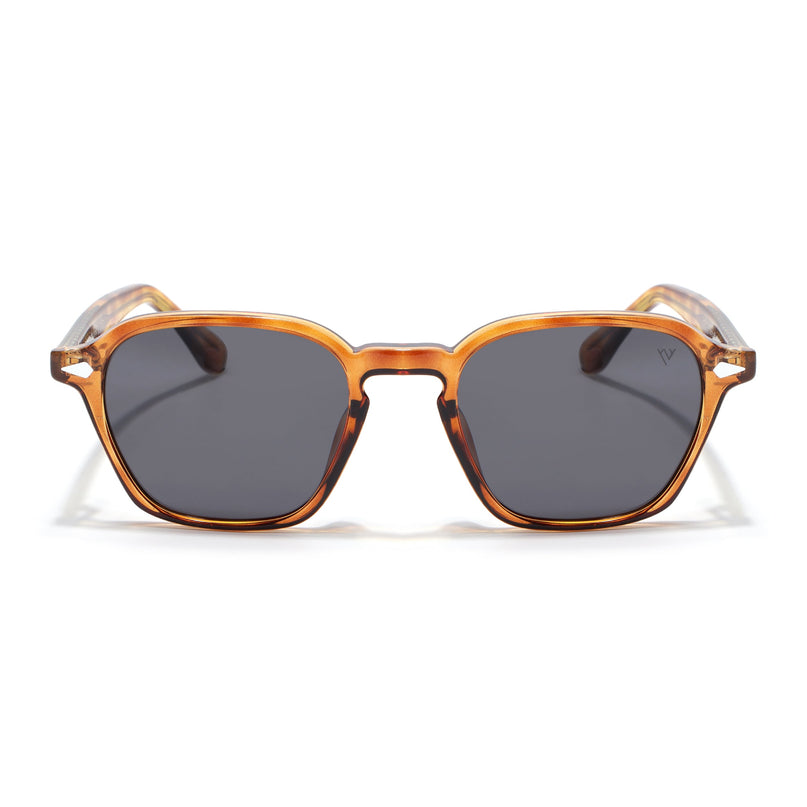 Wayfarer Polarized Sunglasses for Men & Women (Black Lens | Brown Frame - PMG7973)