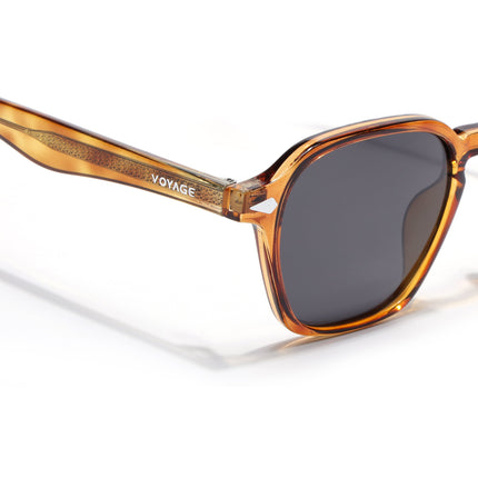 Wayfarer Polarized Sunglasses for Men & Women (Black Lens | Brown Frame - PMG7973)