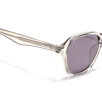 Wayfarer Polarized Sunglasses for Men & Women (Brown Lens | Light Grey Frame - PMG7974)