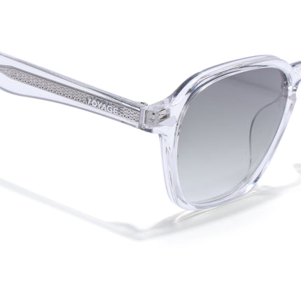 Wayfarer Polarized Sunglasses for Men & Women (Olive Lens | Transparent Frame - PMG7976)