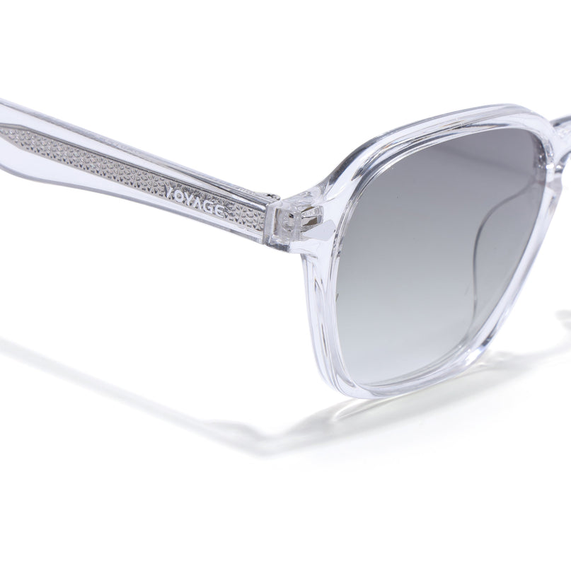 Wayfarer Polarized Sunglasses for Men & Women (Olive Lens | Transparent Frame - PMG7976)