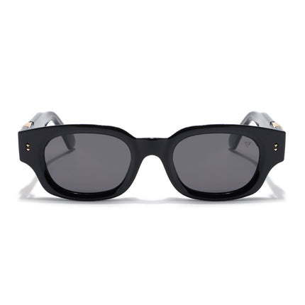 Rectangle Polarized Sunglasses for Men & Women (Black Lens | Black Frame - PMG7849)