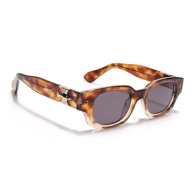 Rectangle Polarized Sunglasses for Men & Women (Brown Lens | Brown Frame - PMG7851)