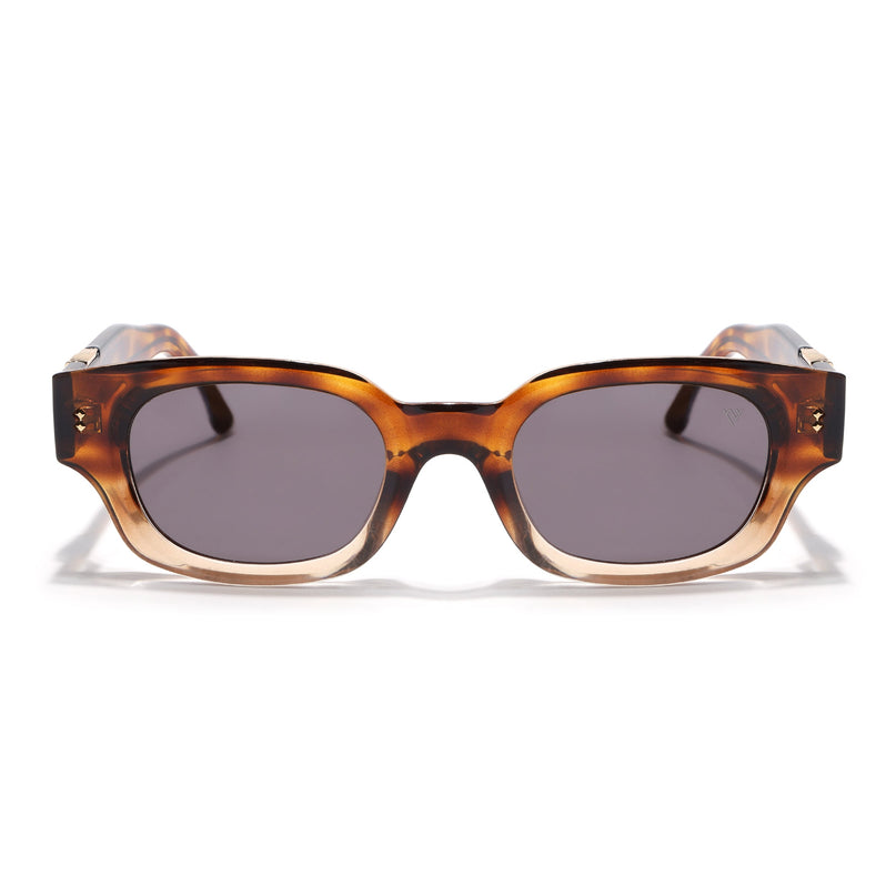 Rectangle Polarized Sunglasses for Men & Women (Brown Lens | Brown Frame - PMG7851)