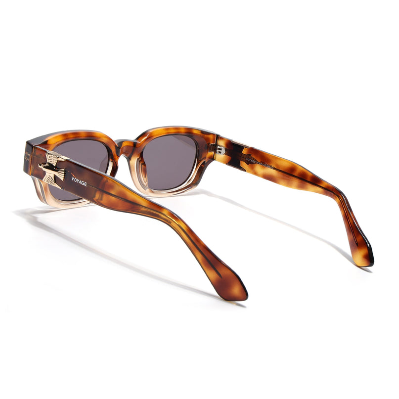 Rectangle Polarized Sunglasses for Men & Women (Brown Lens | Brown Frame - PMG7851)