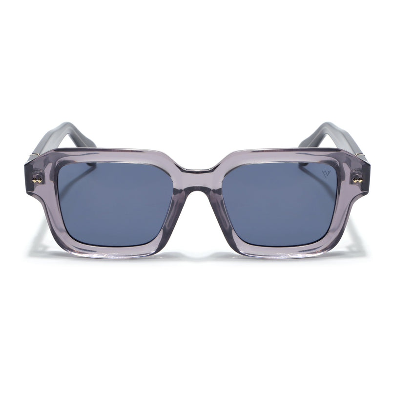 Square Polarized Sunglasses for Men & Women (Grey Lens | Grey Frame - PMG7966)