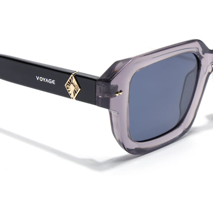 Square Polarized Sunglasses for Men & Women (Grey Lens | Grey Frame - PMG7966)