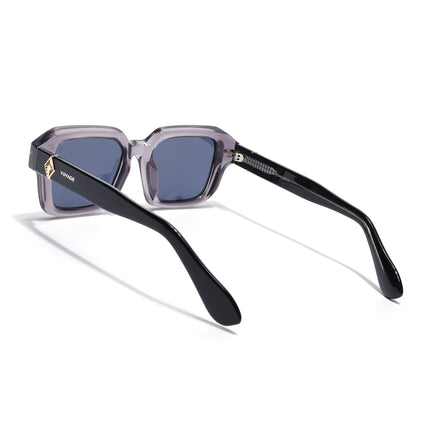 Square Polarized Sunglasses for Men & Women (Grey Lens | Grey Frame - PMG7966)