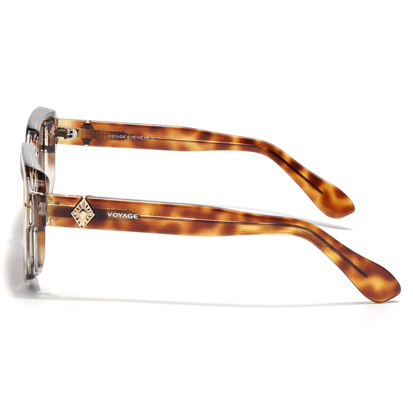 Square Polarized Sunglasses for Men & Women (Brown Lens | Demi Brown Frame - PMG7967)