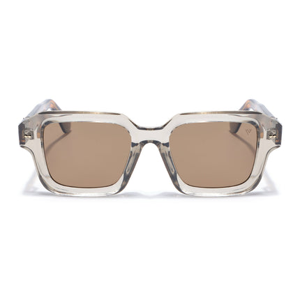 Square Polarized Sunglasses for Men & Women (Brown Lens | Brown Frame - PMG7968)