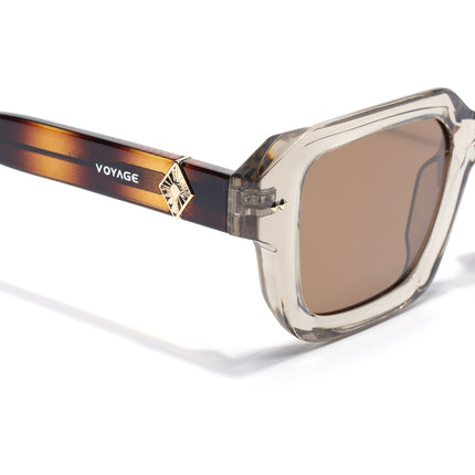Square Polarized Sunglasses for Men & Women (Brown Lens | Brown Frame - PMG7968)
